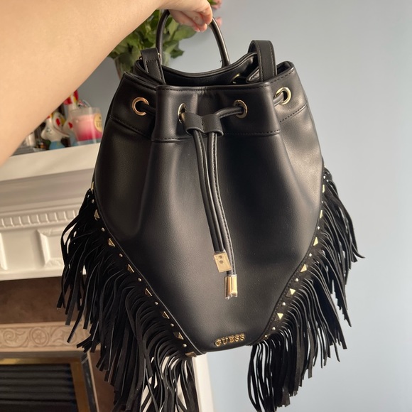 GUESS Retail “TIA” Fringe Backpack in Black. New with tag. - Picture 2 of 5
